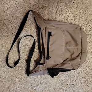 L.L.Bean Tan Purse/Bag. Adjustable shoulder strap, lots of pockets.